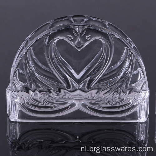 Unieke Double Swan Design Crystal Glass Servethouder